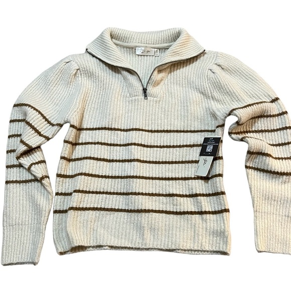 RD Style 1/4 Zip Long Sleeve Striped Sweater Size S - Picture 1 of 7